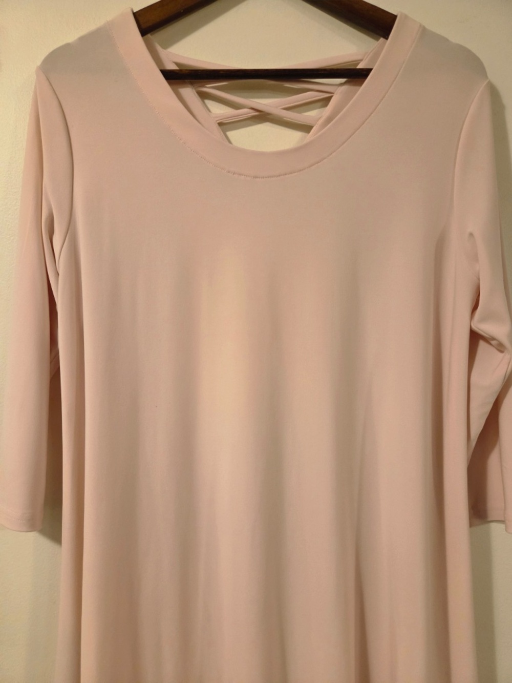 Simpli tunic/mini dress 12 pink A line 3/4 sleeve stretch soft scoop neck Aline - Picture 3 of 7